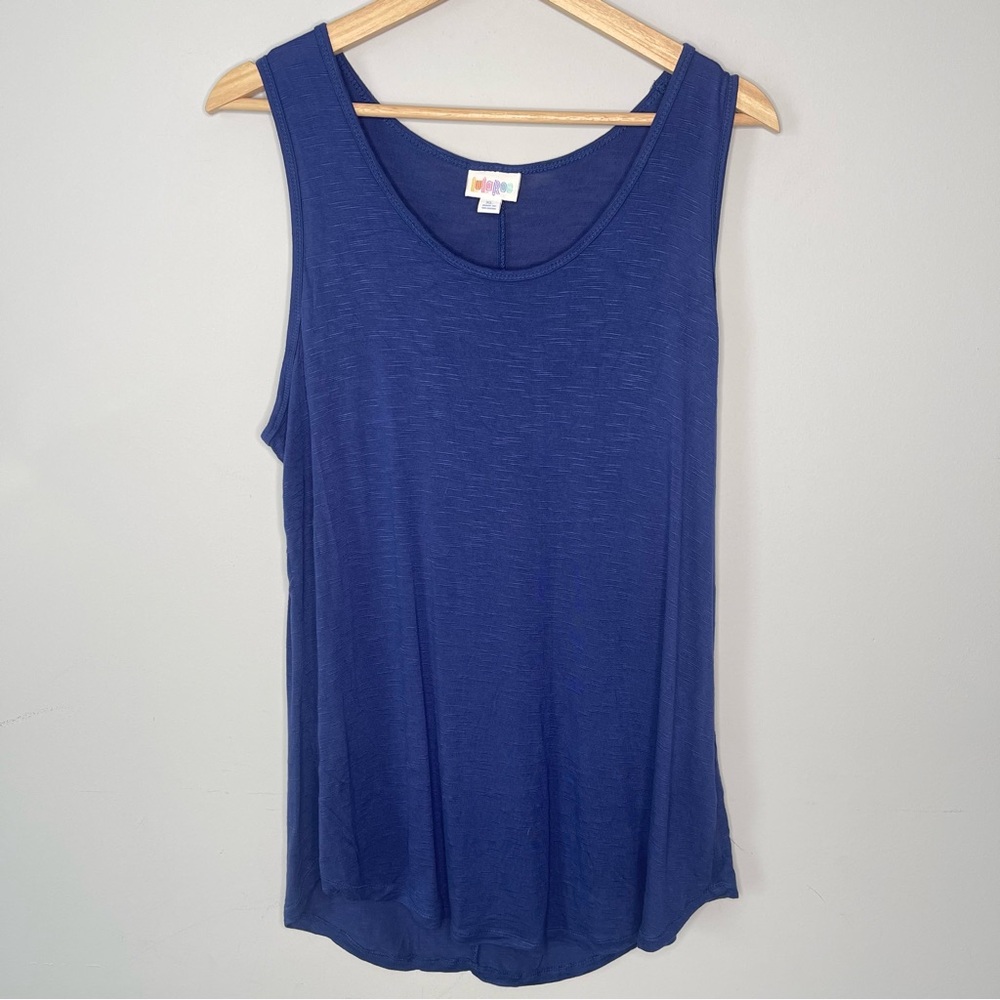 LulaRoe Blue Butter Soft Crew Sleeveless Tank Top (X-Large)
